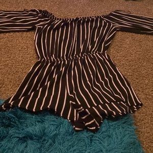 I have not wear this before it is a black n white one piece suit